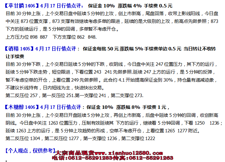 南京亚太化工4月17日盘前行情点评